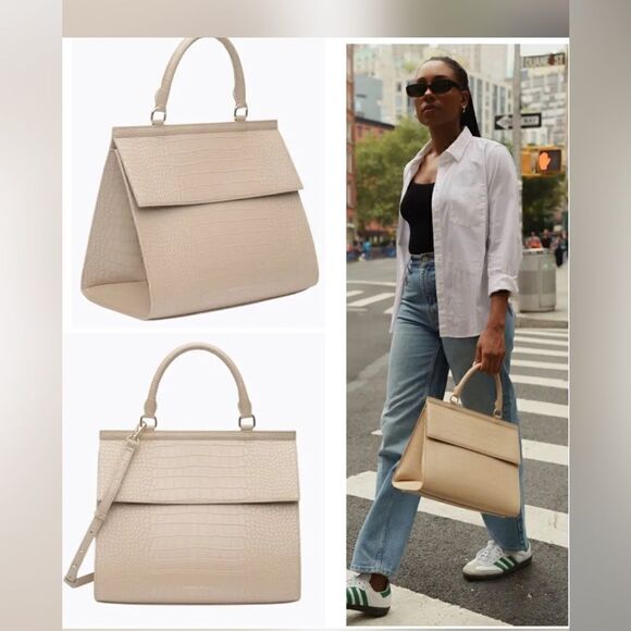 Modern Picnic The Large Luncher/Crossbody. Cream Croc Style. NWT. Retail $189. - Picture 1 of 13